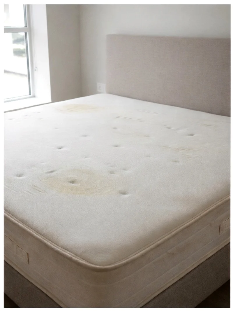 Dirty mattress before cleaning process